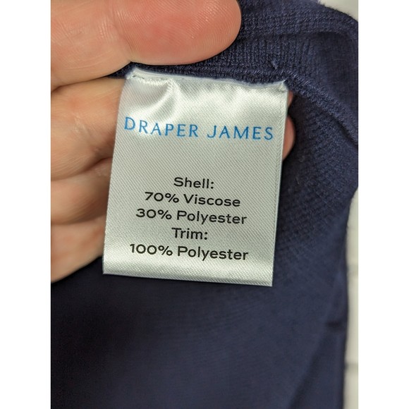 Draper James Navy Blue Dress with Sheer Polka Dot Detail - Picture 8 of 8